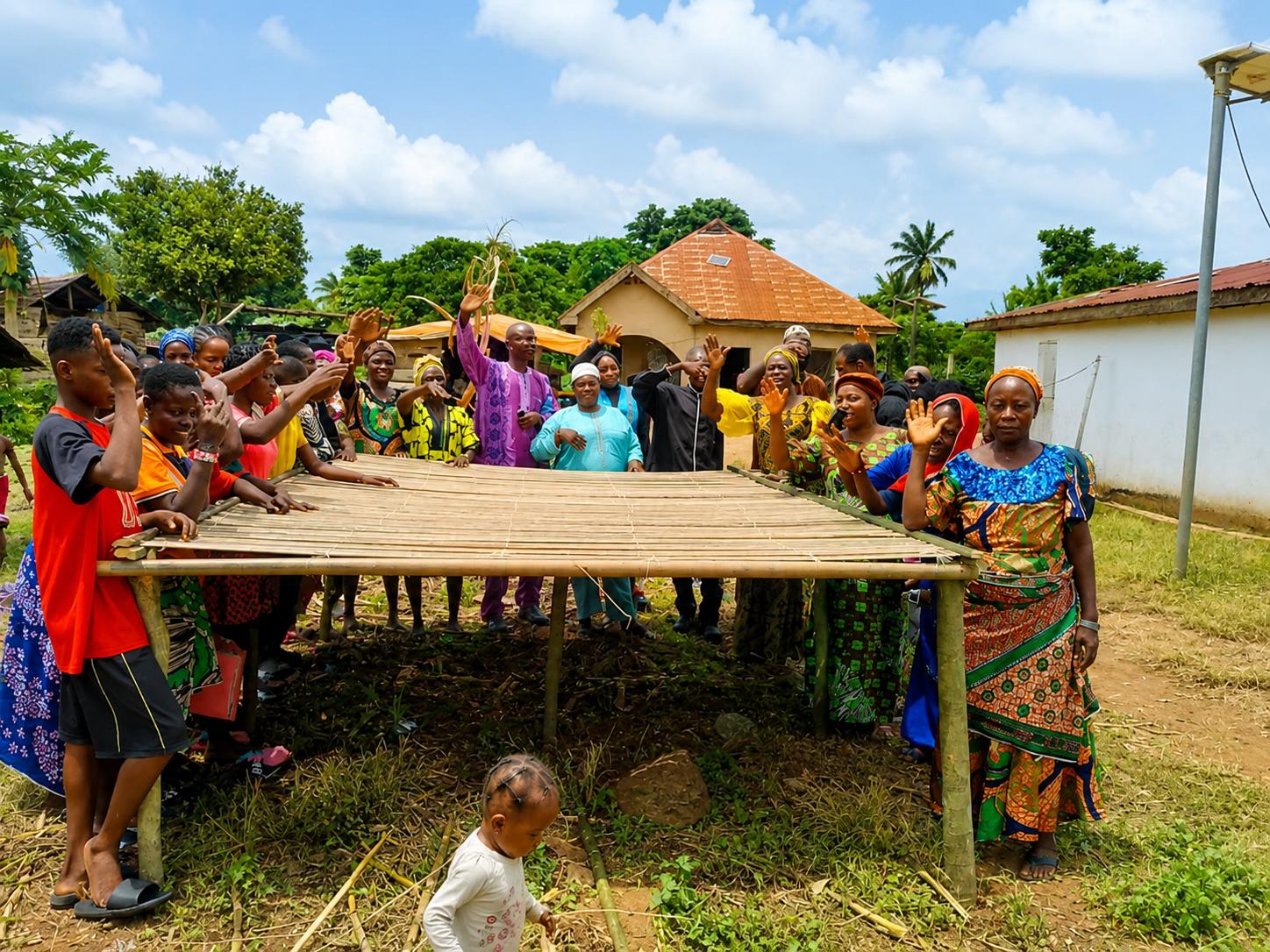 COCOA DRYING ELEVATED PLATFORM CONSTRUCTED IN COMMUNITIES UNDER THE OSH PROGRAMME